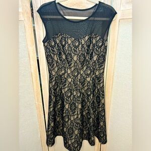 Nude & Black Sheer shoulder fit & flare mini🌺2 for $14 4 for $20 item!!